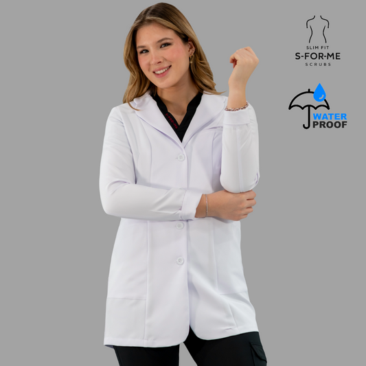 Bata Médica Blanca Pure White Dama, Antifluido