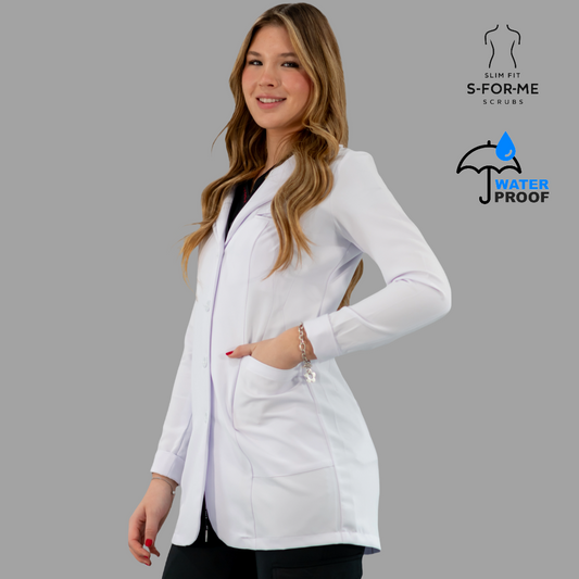 Bata Médica Blanca Pure White Dama, Antifluido