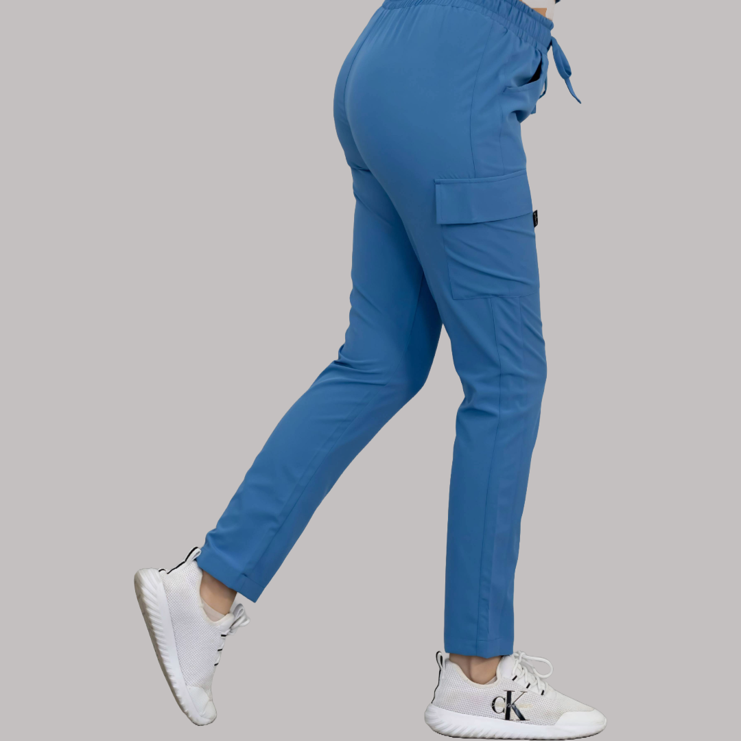 Pantalón Quirúrgico Mujer Skinny Azul Plumbago F.W, Scrubs 520