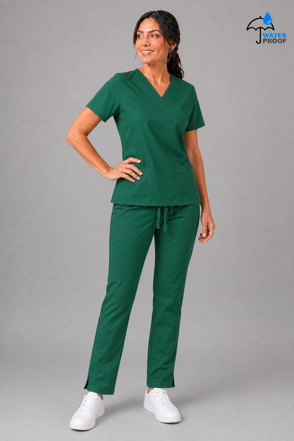 Pantalón 502 Quirúrgico Mujer Verde Botella Antifluido Relaxed