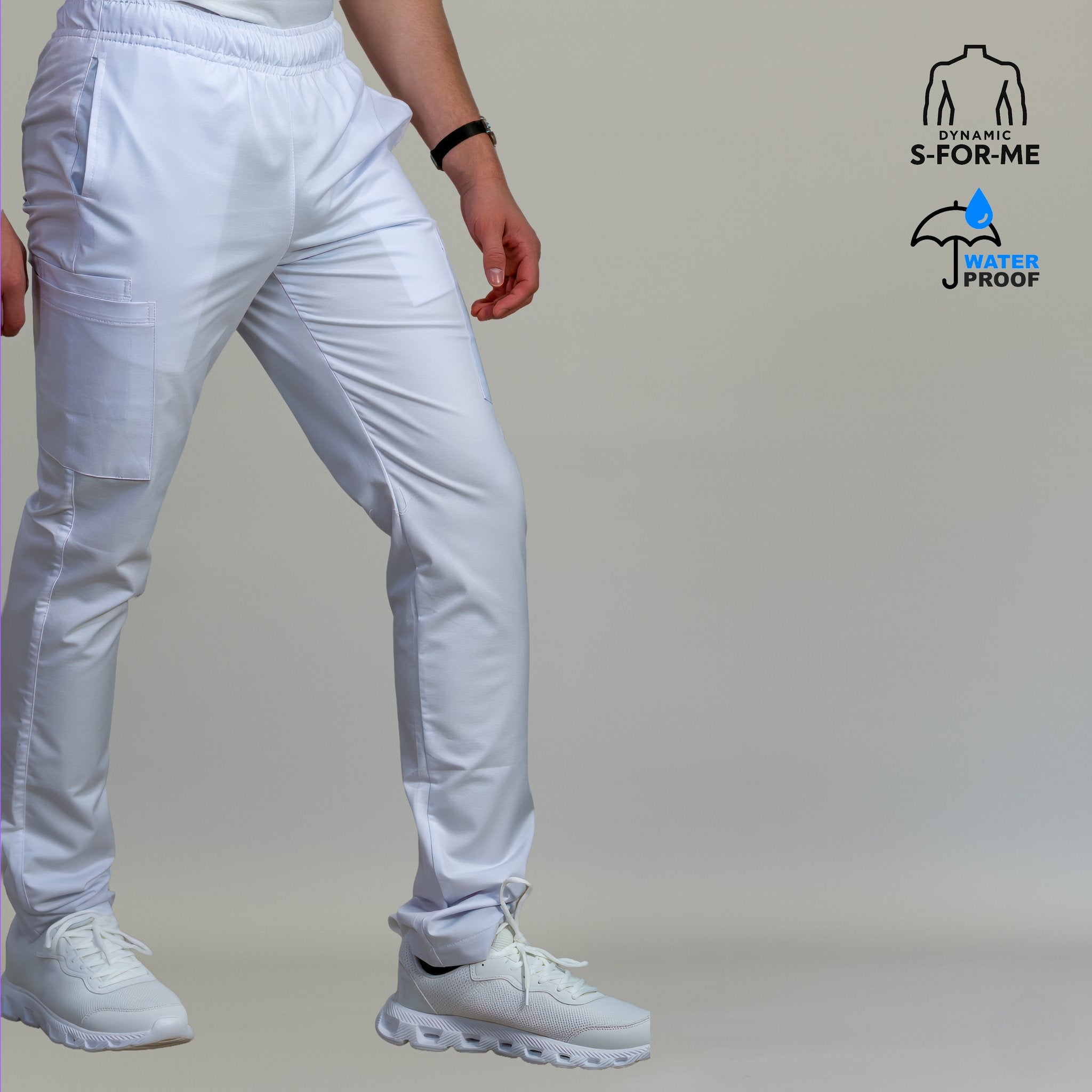 pantalon alv blanco hombre vista frontal Sandel Medica