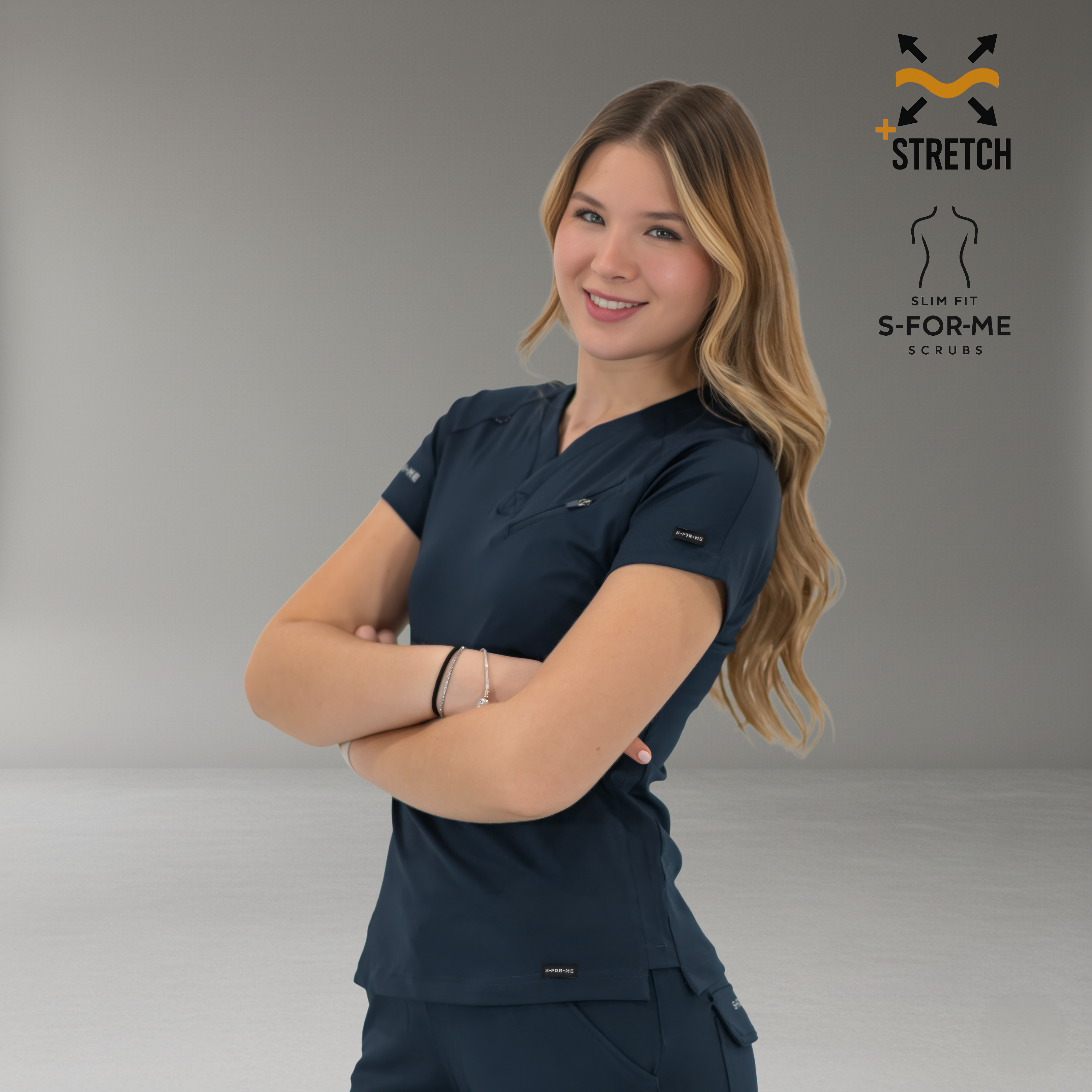 Filipina Quirúrgica Mujer Super Stretch Azul Marino, Scrubs 905