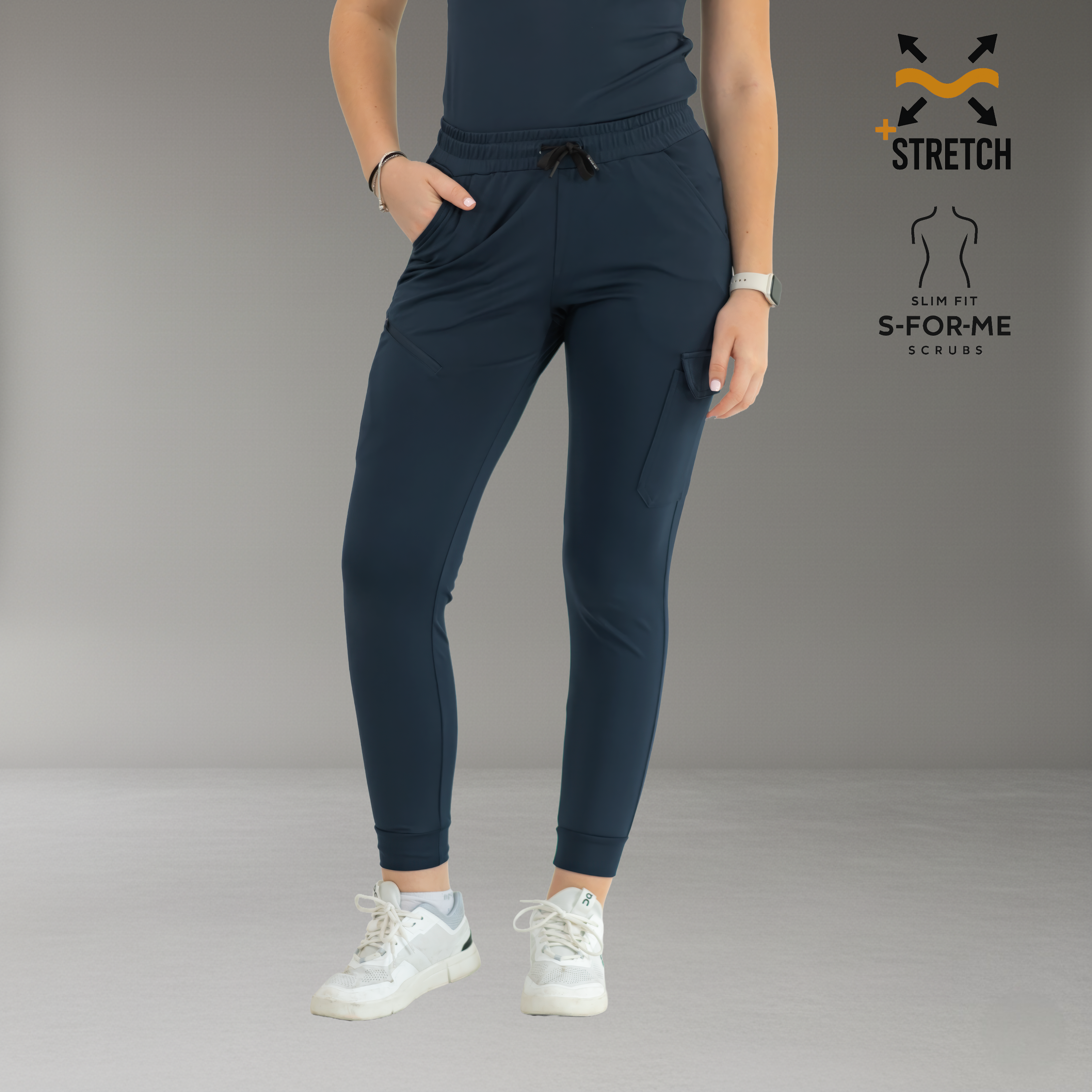 Jogger Quirúrgico Mujer Super Stretch Azul Marino, Scrubs 905