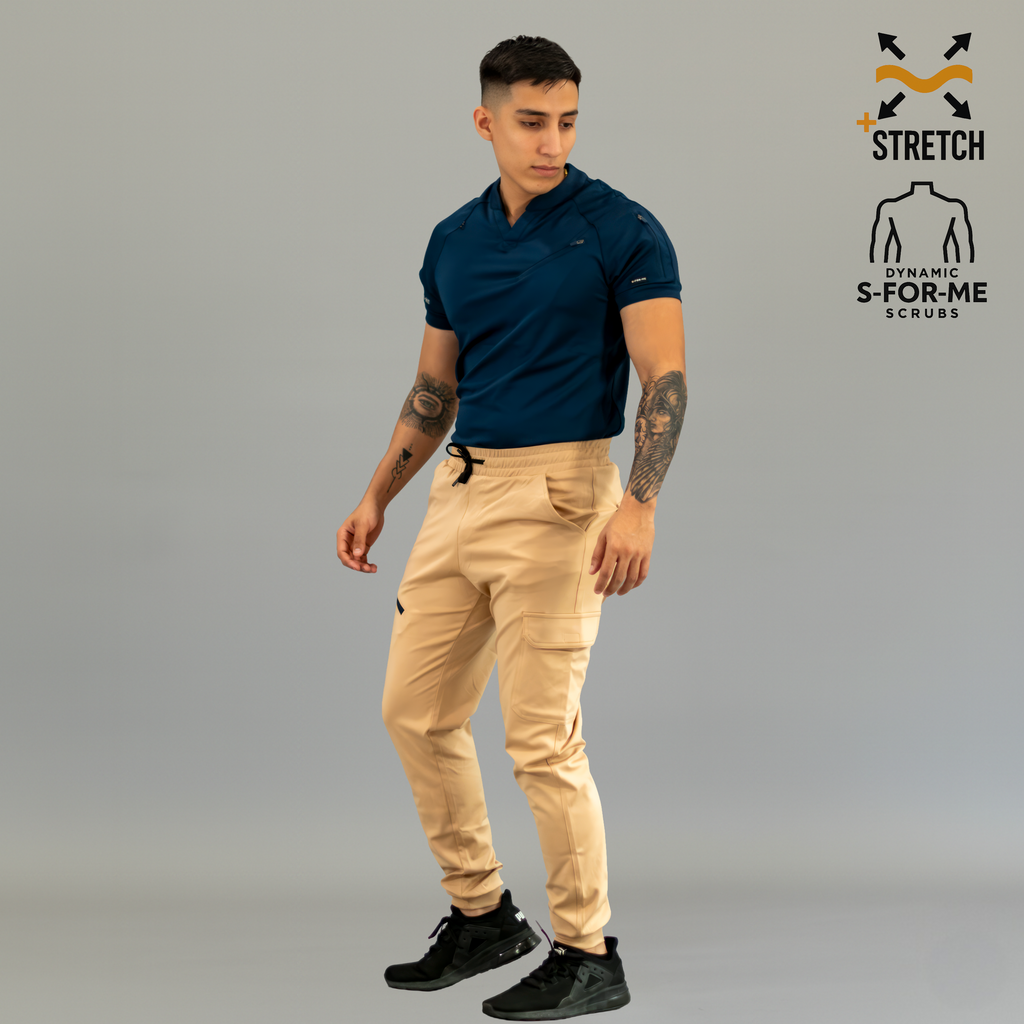 Conjunto Quirúrgico Hombre · Scrubs 905 Super Stretch · Beige