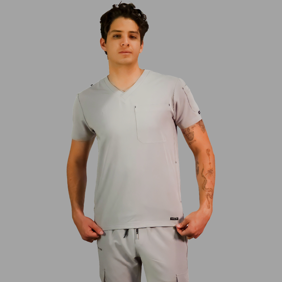 Filipina Quirurgica Antifluido Hombre Gris Perla, Scrubs 300