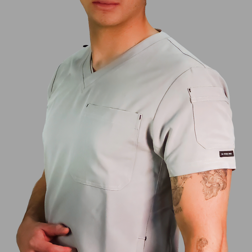 Conjunto Quirúrgico Antifluido Hombre – Estilo 300 Gris Perla