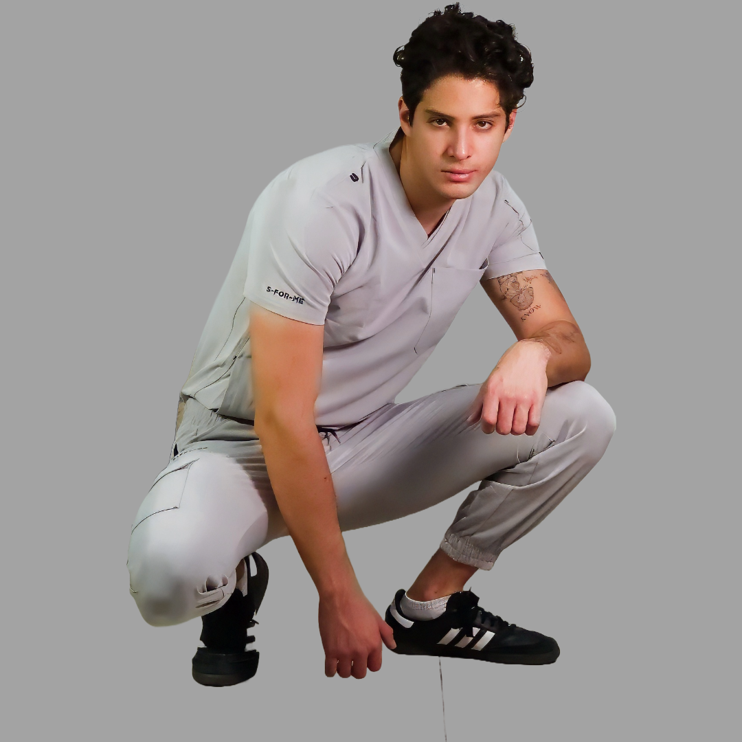 Jogger Quirurgico Antifluido Hombre Gris Perla, Scrubs 300