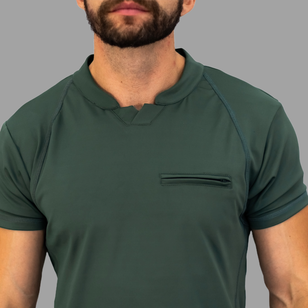 Filipina Quirurgica Hombre Verde Olivo Super Stretch, Scrubs Est. 910
