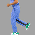 pantalon 500 azul plumbago antifluido espalda unisex sandel medica