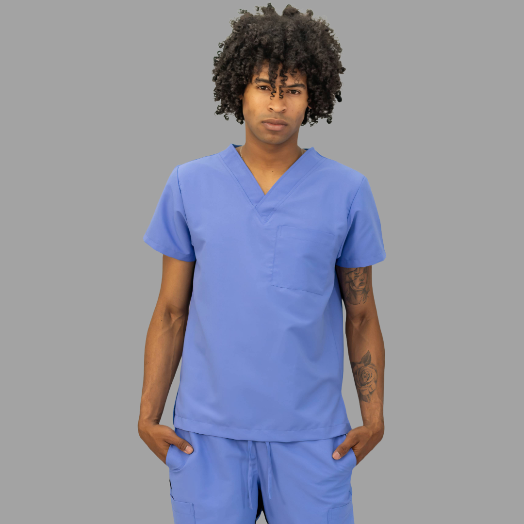 Filipina Quirúrgica 500 Unisex Basic Azul Plumbago Antifluido-cloro resistente Scrubs 500 FW