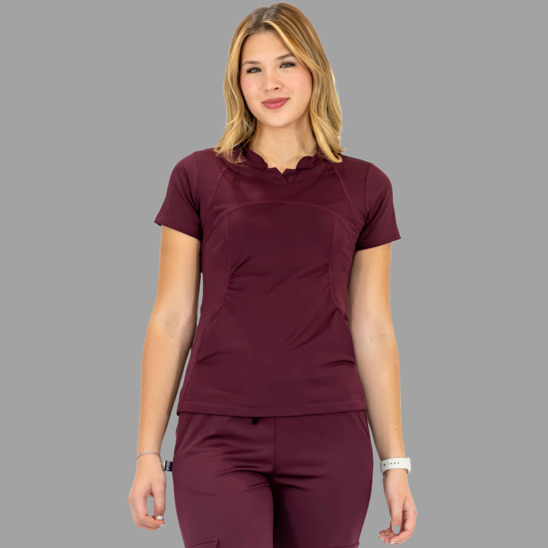 Conjunto Quirúrgico Color Vino para Mujer – Estilo 910 | Super Stretch Slim Fit