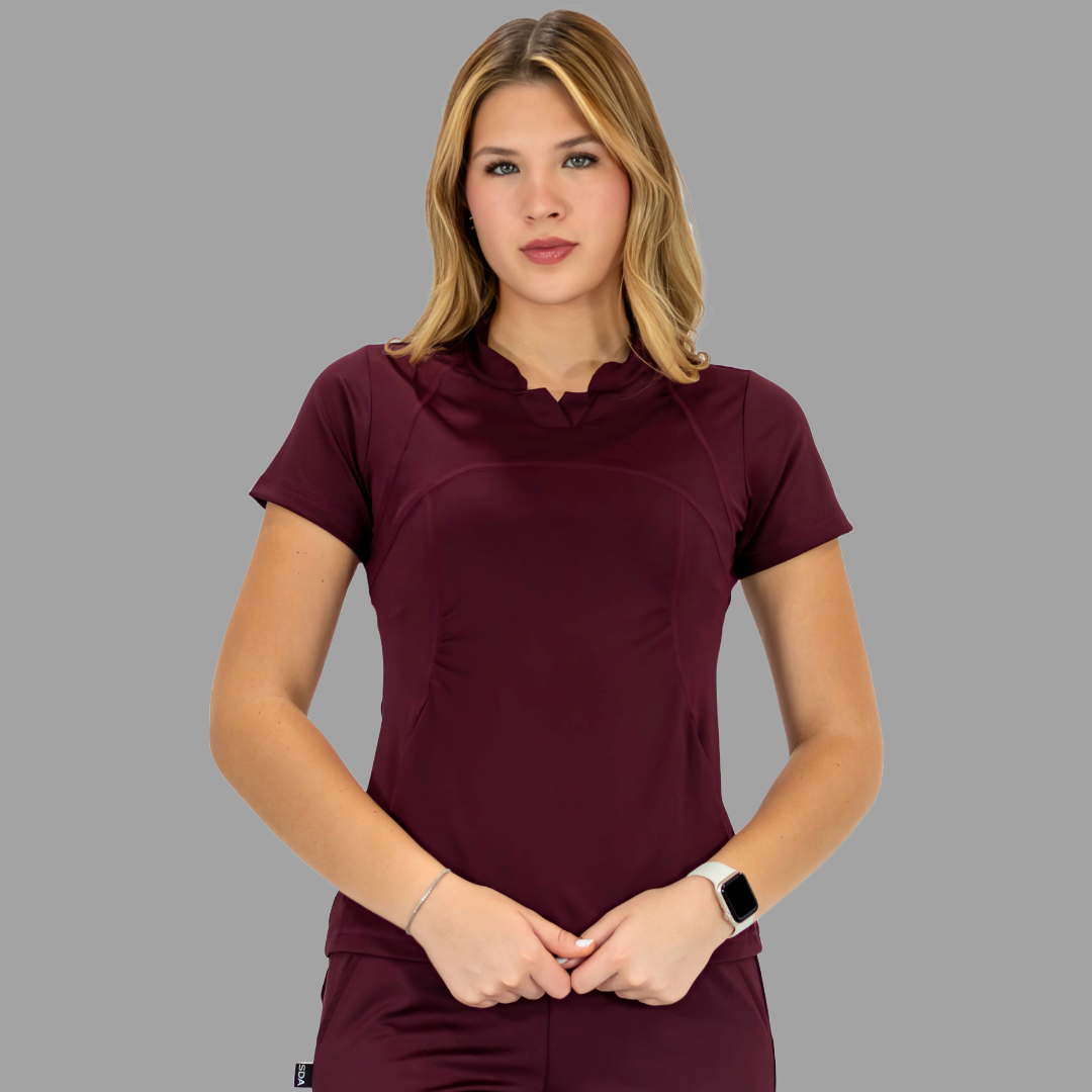 Conjunto Quirúrgico Color Vino para Mujer – Estilo 910 | Super Stretch Slim Fit