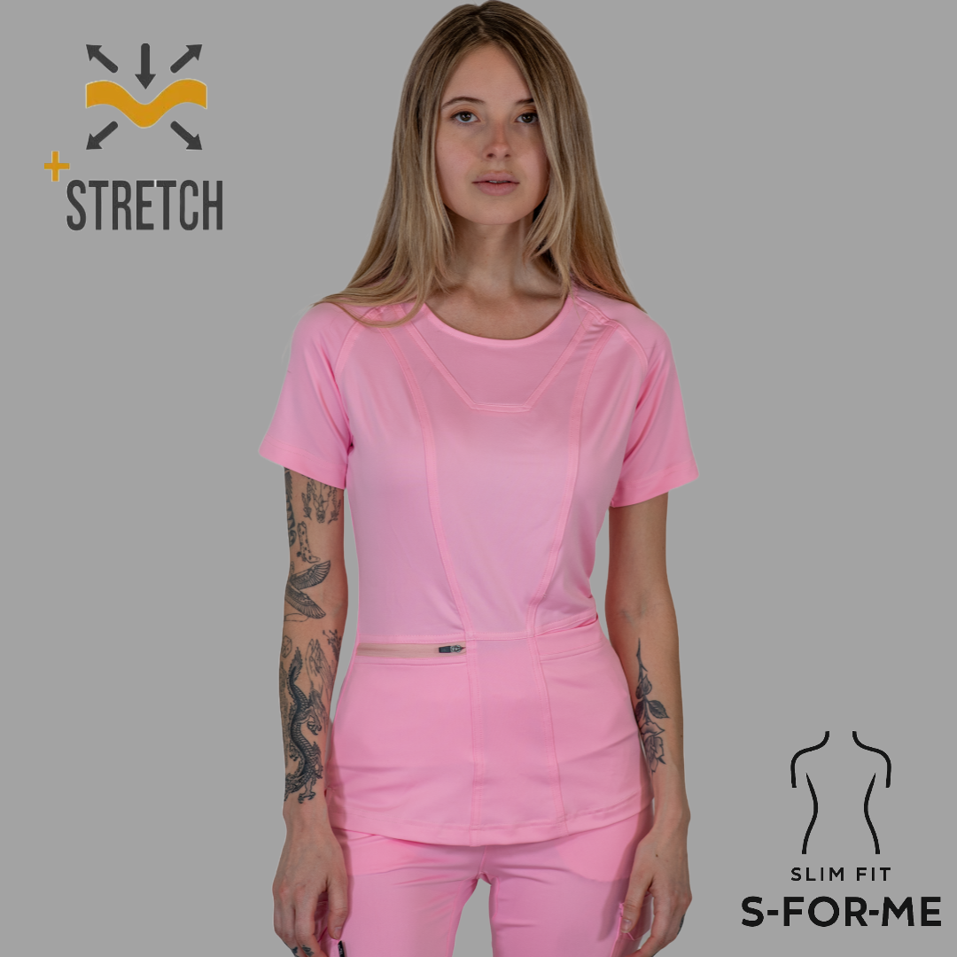 Filipina Quirúrgica Mujer Rosa Pastel Super Stretch, Scrubs 901