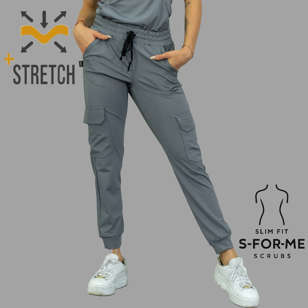 Conjunto Quirúrgico Gris Medio para Mujer – Estilo 910 | Super Stretch Slim Fit