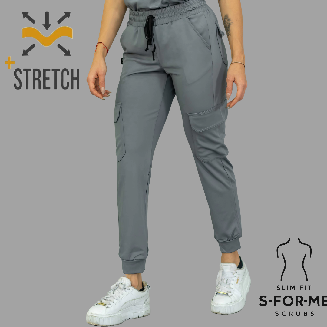 Conjunto Quirúrgico Gris Medio para Mujer – Estilo 910 | Super Stretch Slim Fit