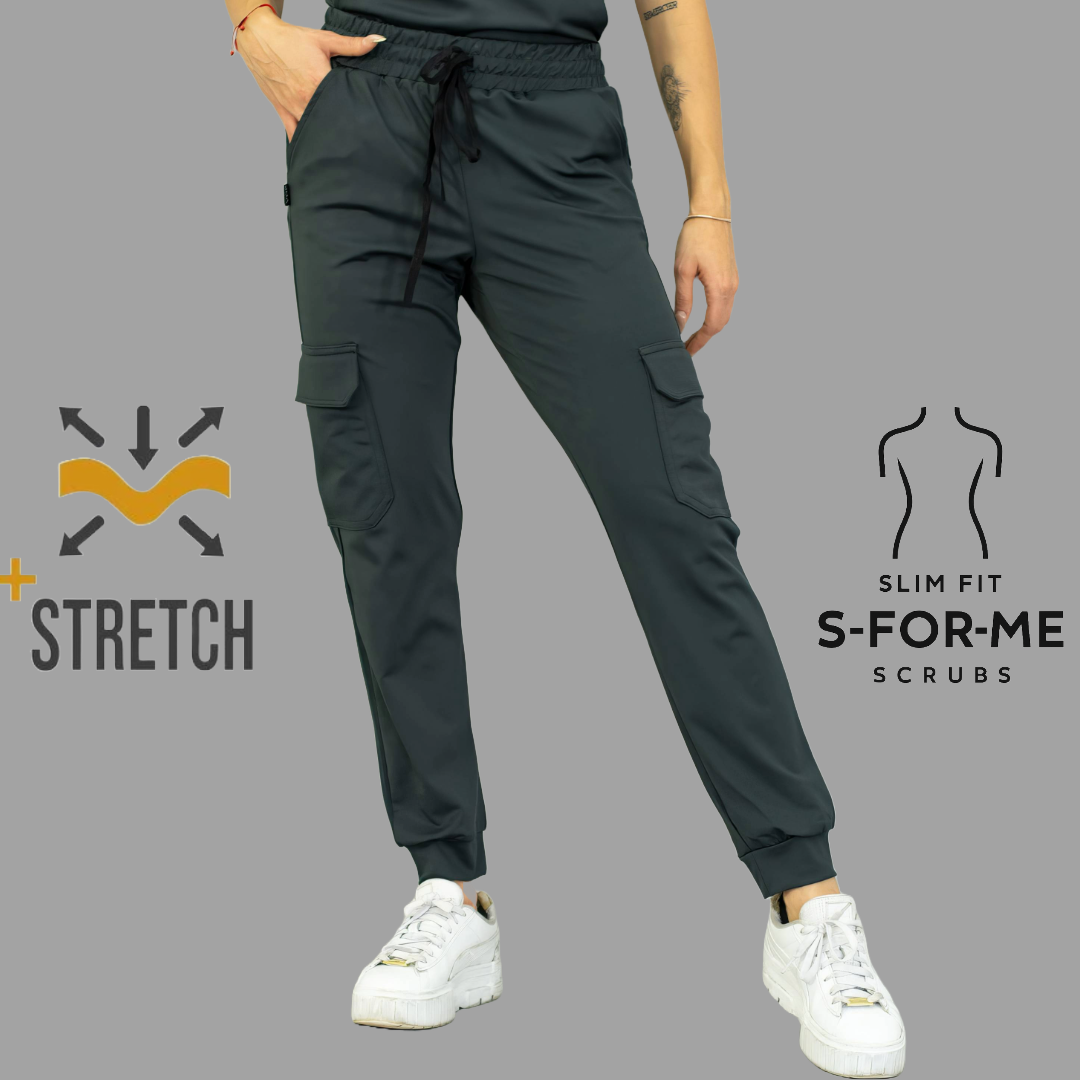 Conjunto Quirúrgico Gris Oxford para Mujer – Estilo 910 | Super Stretch Slim Fit