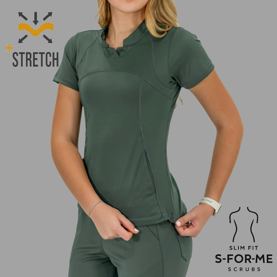 Conjunto Quirúrgico Verde Pino para Mujer – Estilo 910 | Super Stretch Slim Fit