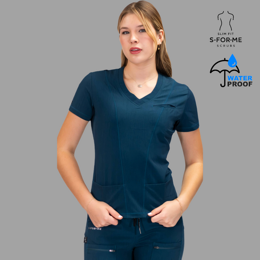 Filipina Quirúrgica Azul Caribe Mujer Antifluido, Scrubs 300