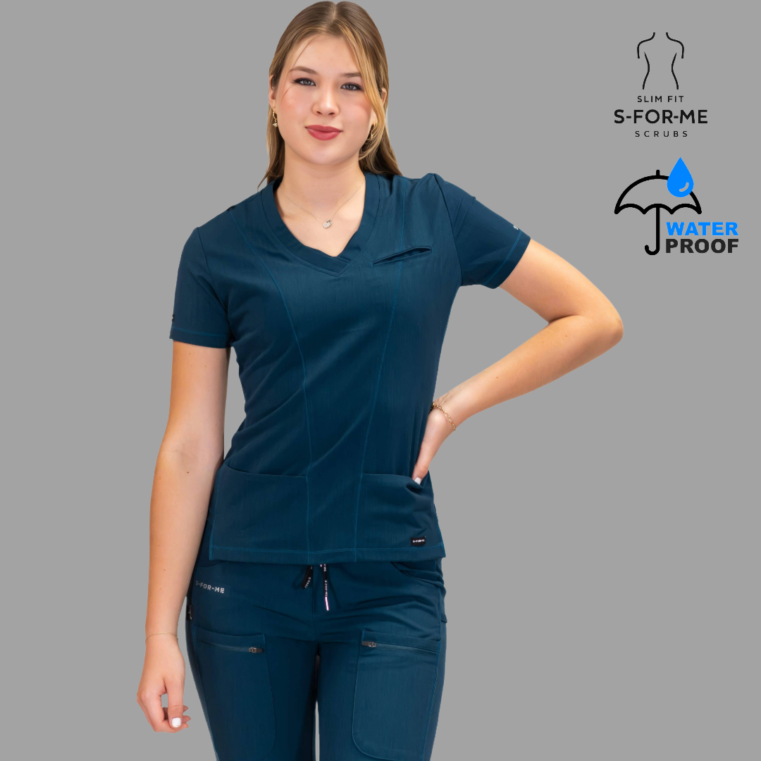 Filipina Quirúrgica Azul Caribe Mujer Antifluido, Scrubs 300