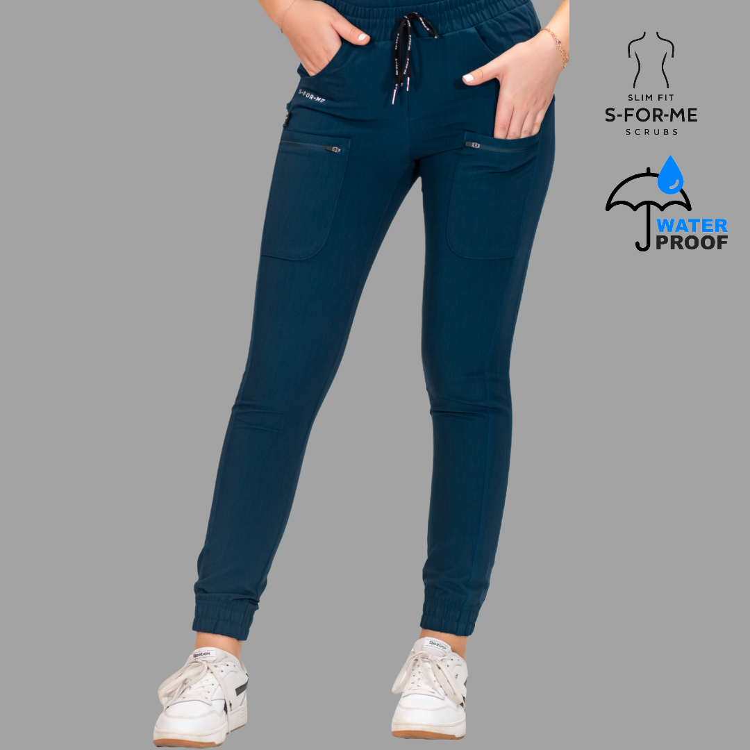 Jogger Quirúrgico Azul Caribe Mujer Antifluido Scrubs 300