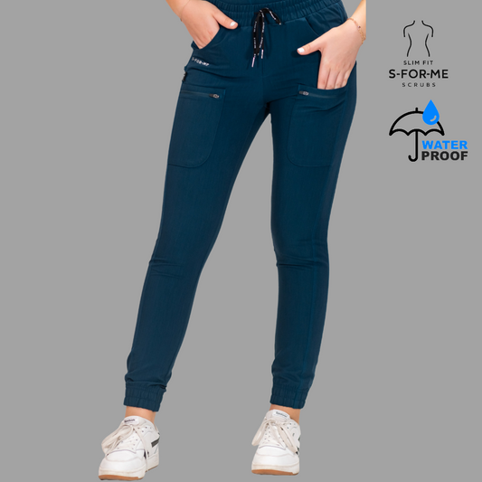 Jogger Quirúrgico Azul Caribe Mujer Antifluido Scrubs 300