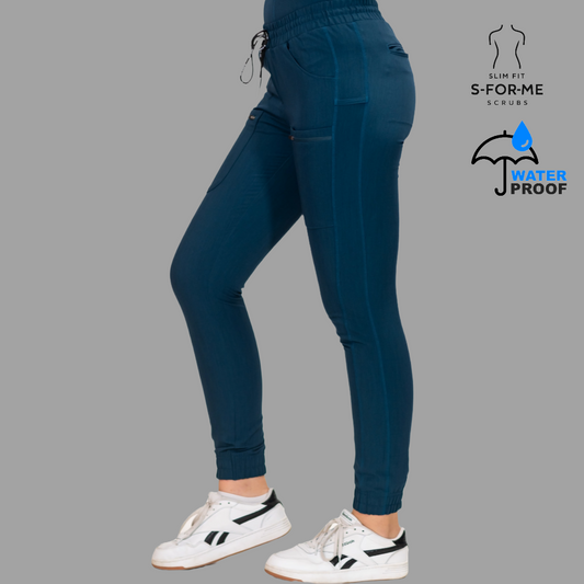 Jogger Quirúrgico Azul Caribe Mujer Antifluido Scrubs 300