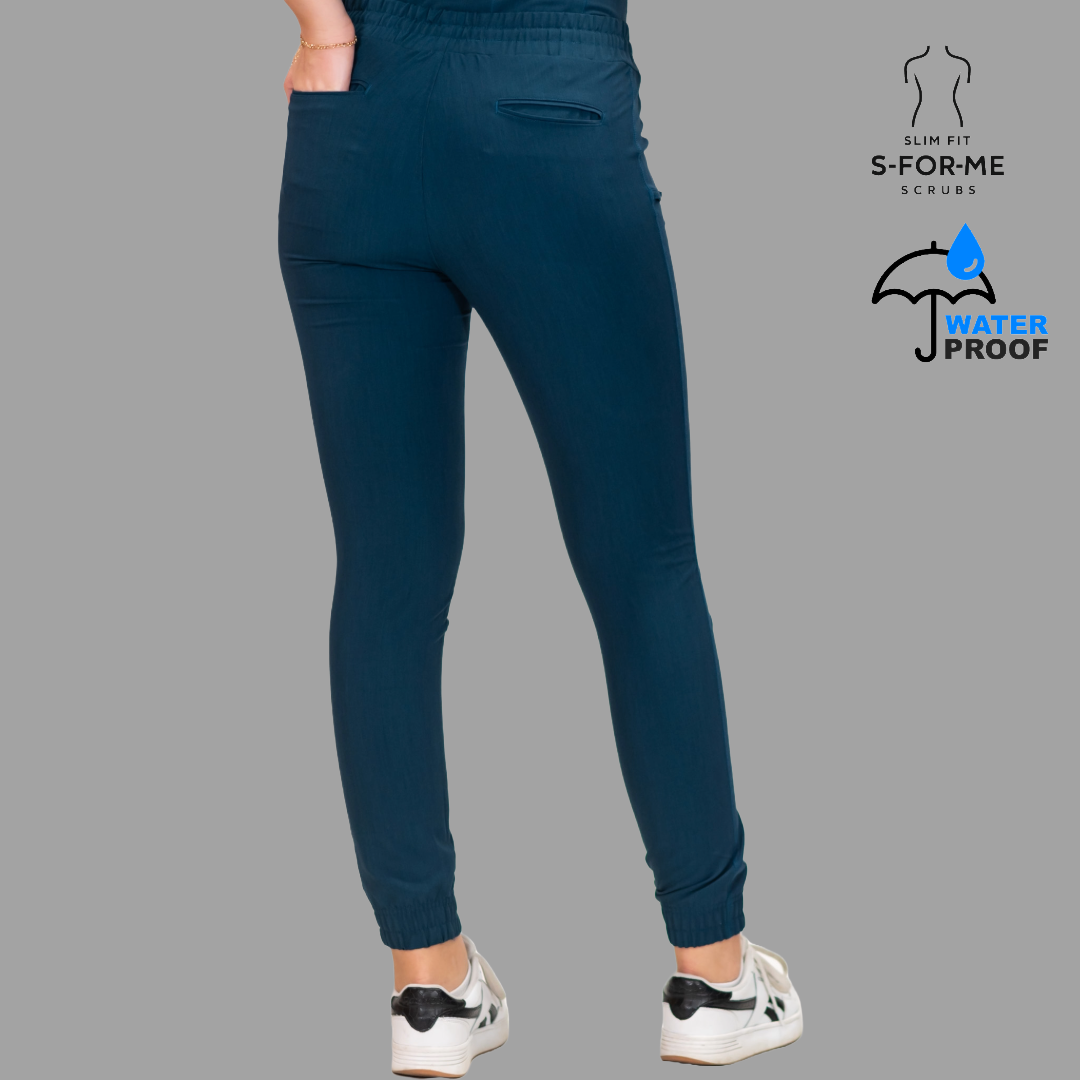 Jogger Quirúrgico Azul Caribe Mujer Antifluido Scrubs 300