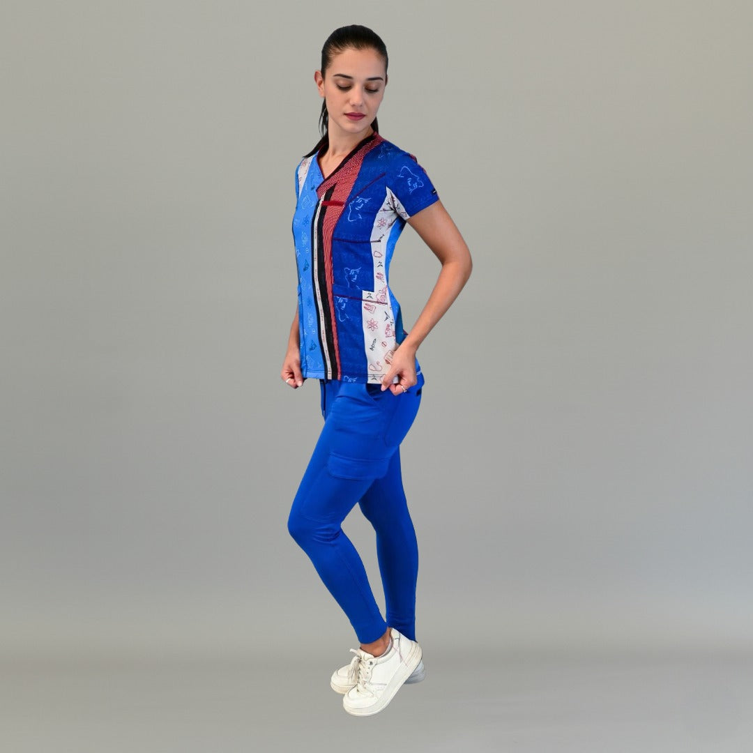 Filipina Dama Estampado S-FOR-ME Collage Azul