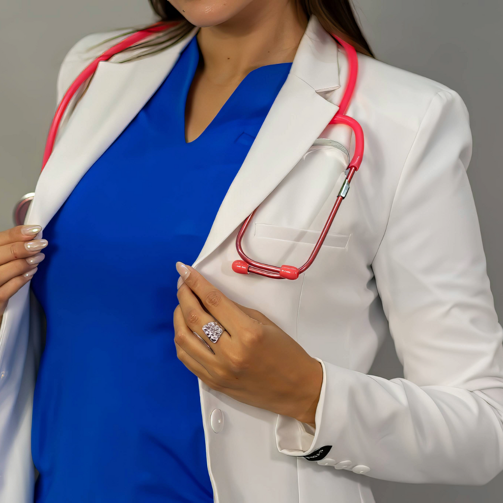 Saco Medico Stretch Alviero Antifluido Dama con Forro