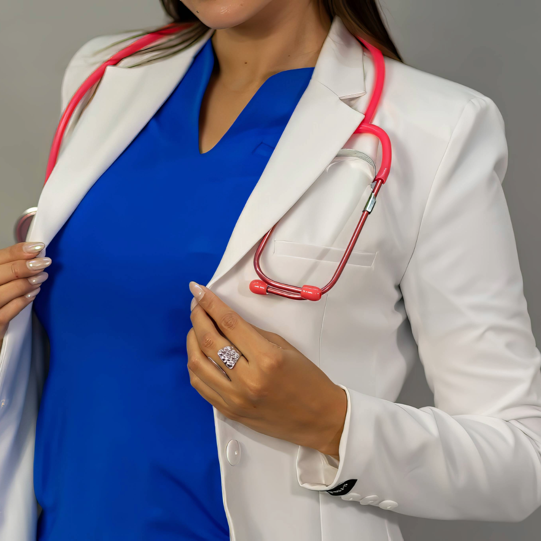 Saco Medico Stretch Alviero Antifluido Dama con Forro