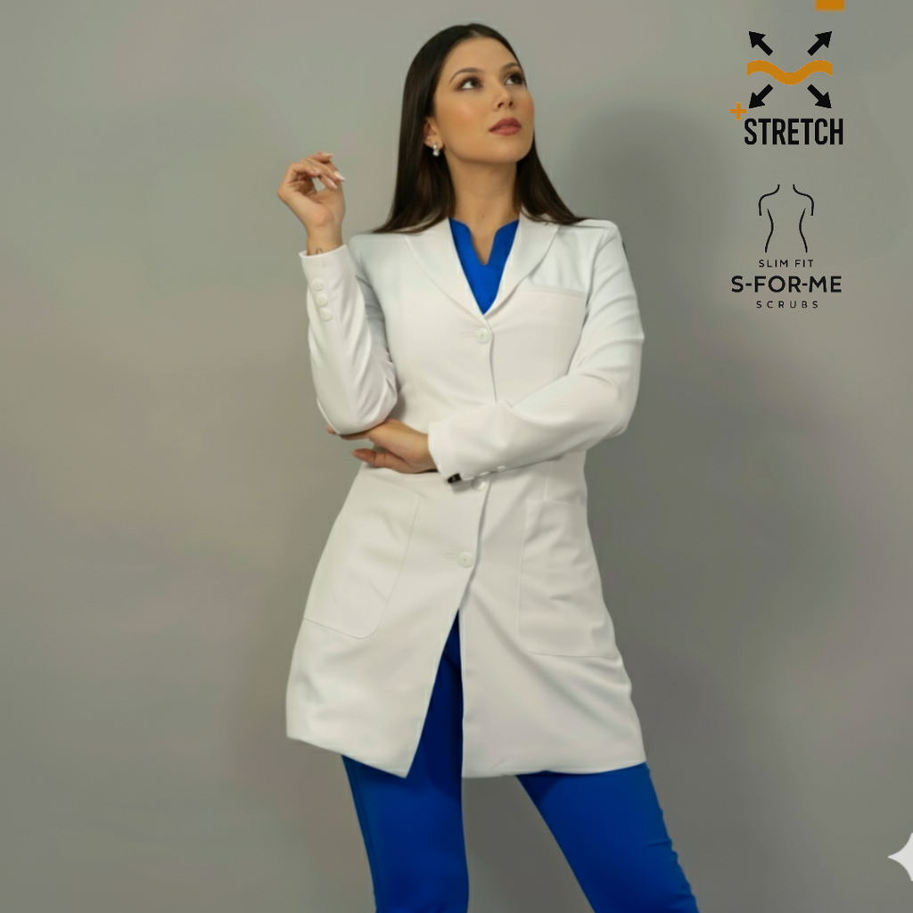 Saco Medico Stretch Alviero Antifluido Dama con Forro