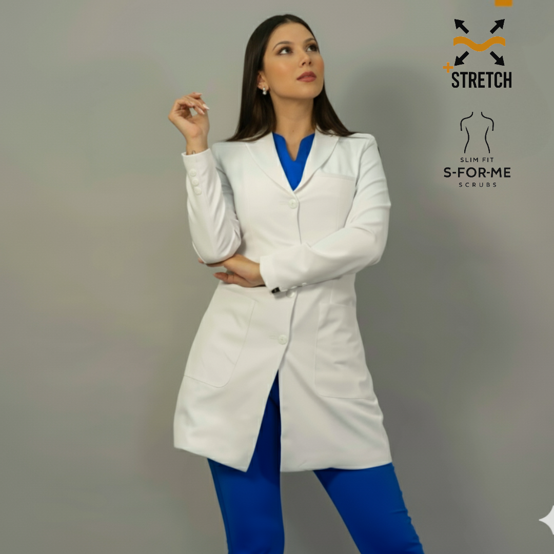 Saco Medico Stretch Alviero Antifluido Dama con Forro