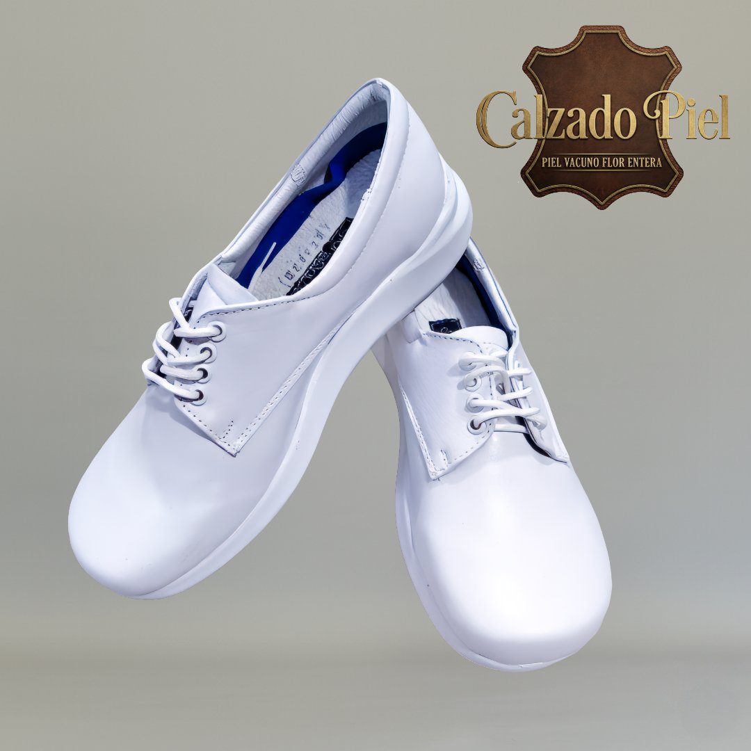 Zapatos clínicos blancos Gloria Andress 320 con plantilla anatómica y forro antitranspirante