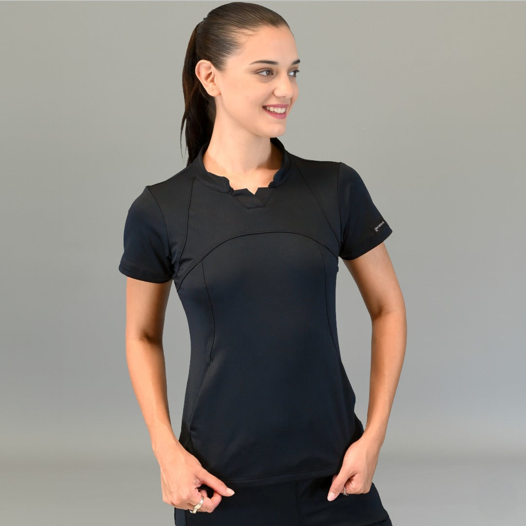 Filipina quirurgica negra para mujer Estilo 910 Super Stretch vista frontal