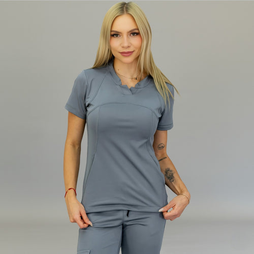Filipina 910 Quirúrgica Gris Medio Mujer, Super Stretch, Scrubs 910