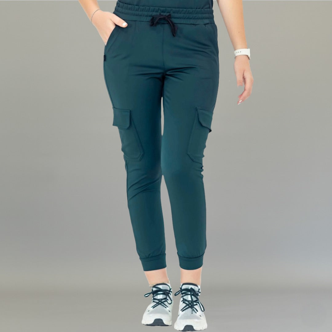 jogger médico azul petróleo mujer Estilo 910 corte slim fit diseño anatómico super stretch