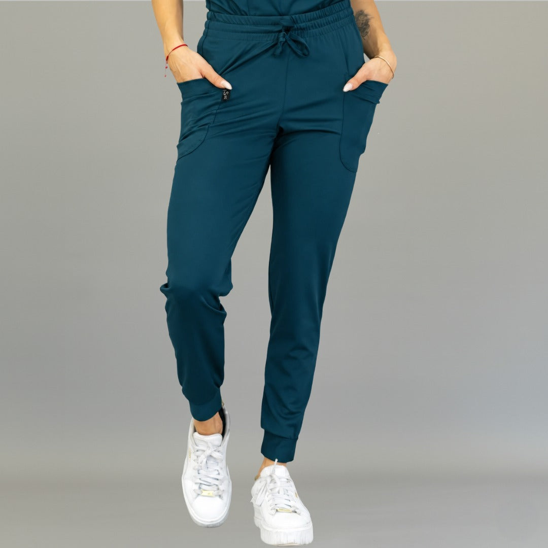 Jogger Quirúrgico Mujer Est. 902 | Azul Petróleo Super Stretch — vista principal