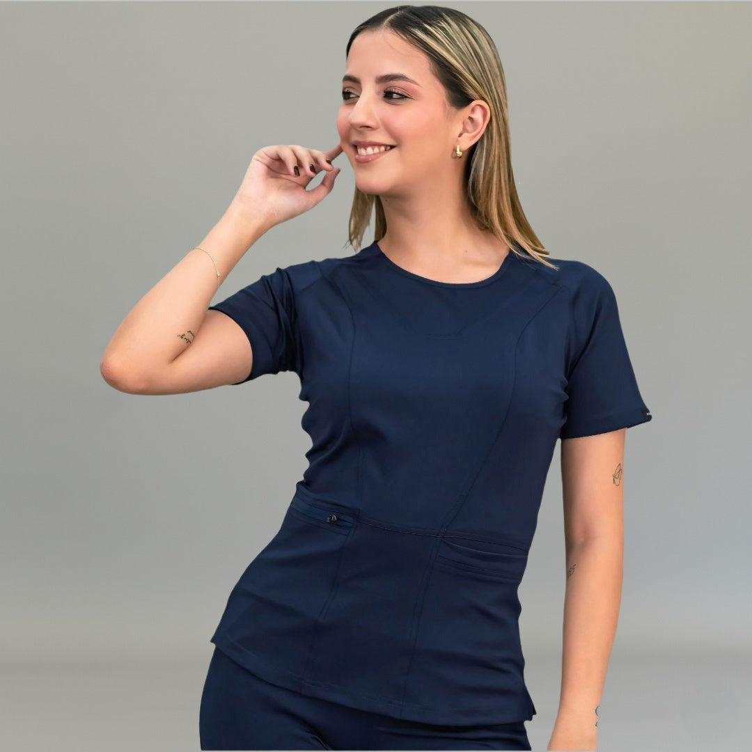 Filipina Quirúrgica Azul Marino Mujer, Super Stretch, Scrubs 901