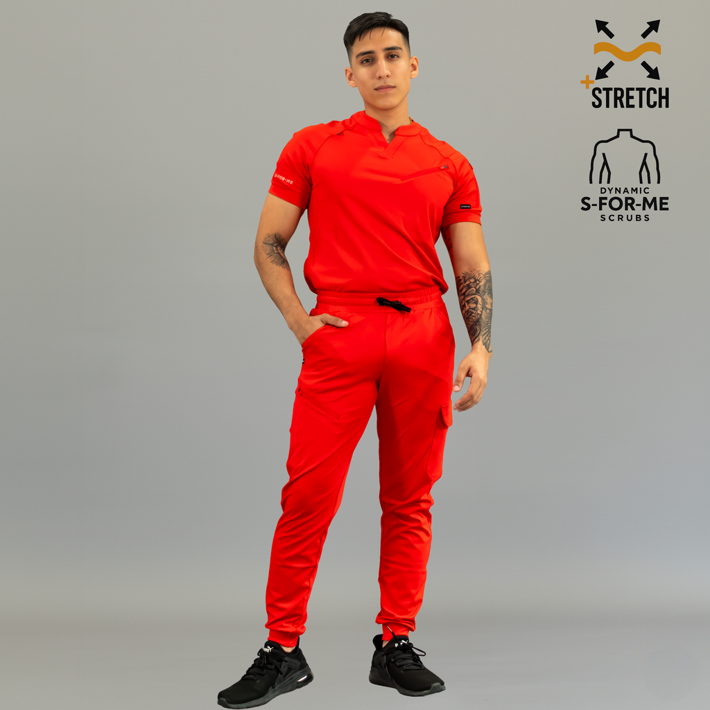 Conjunto Quirúrgico Hombre · Scrubs 905 Super Stretch · Rojo
