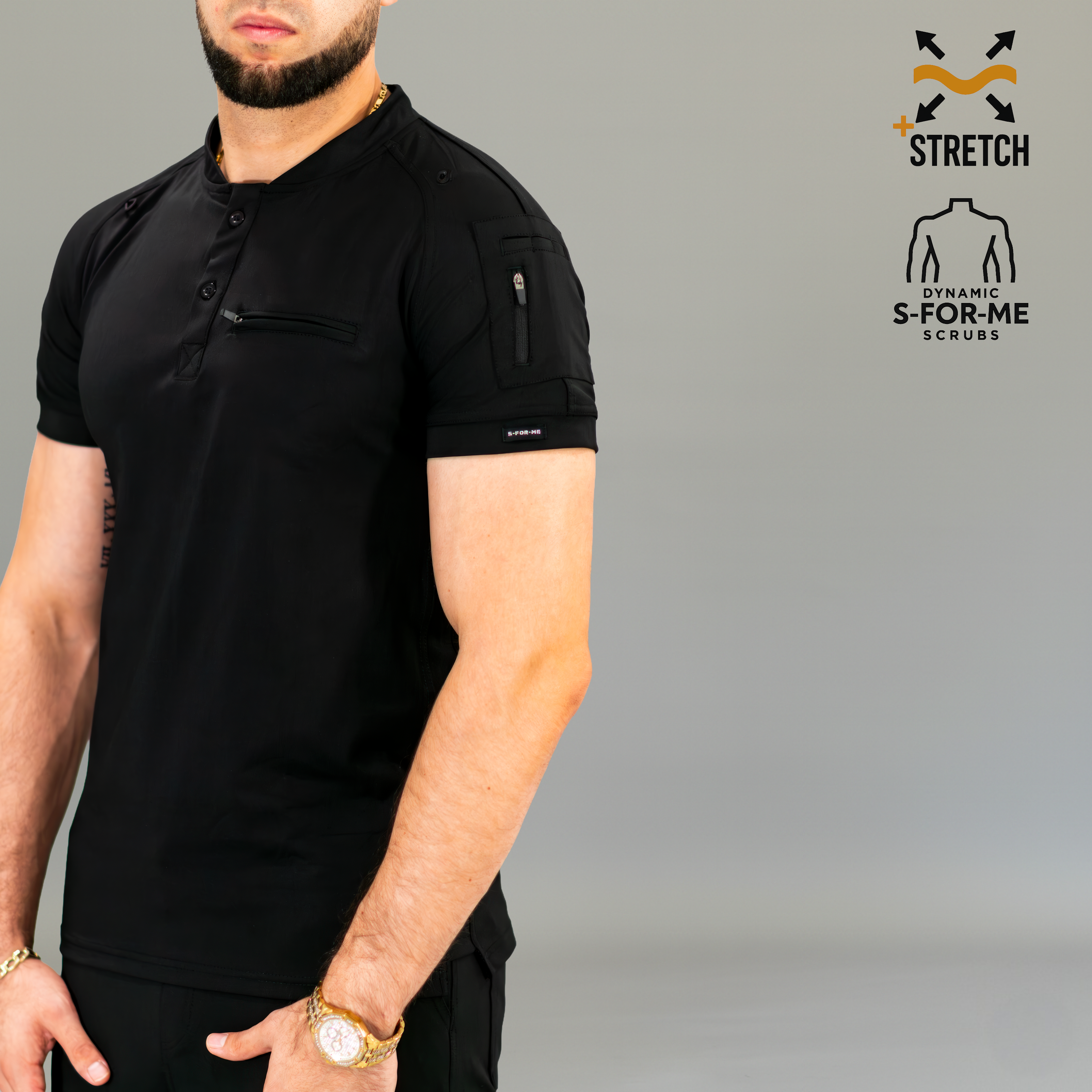 Filipina Quirúrgica Negra Hombre, Scrubs 901 Super Stretch