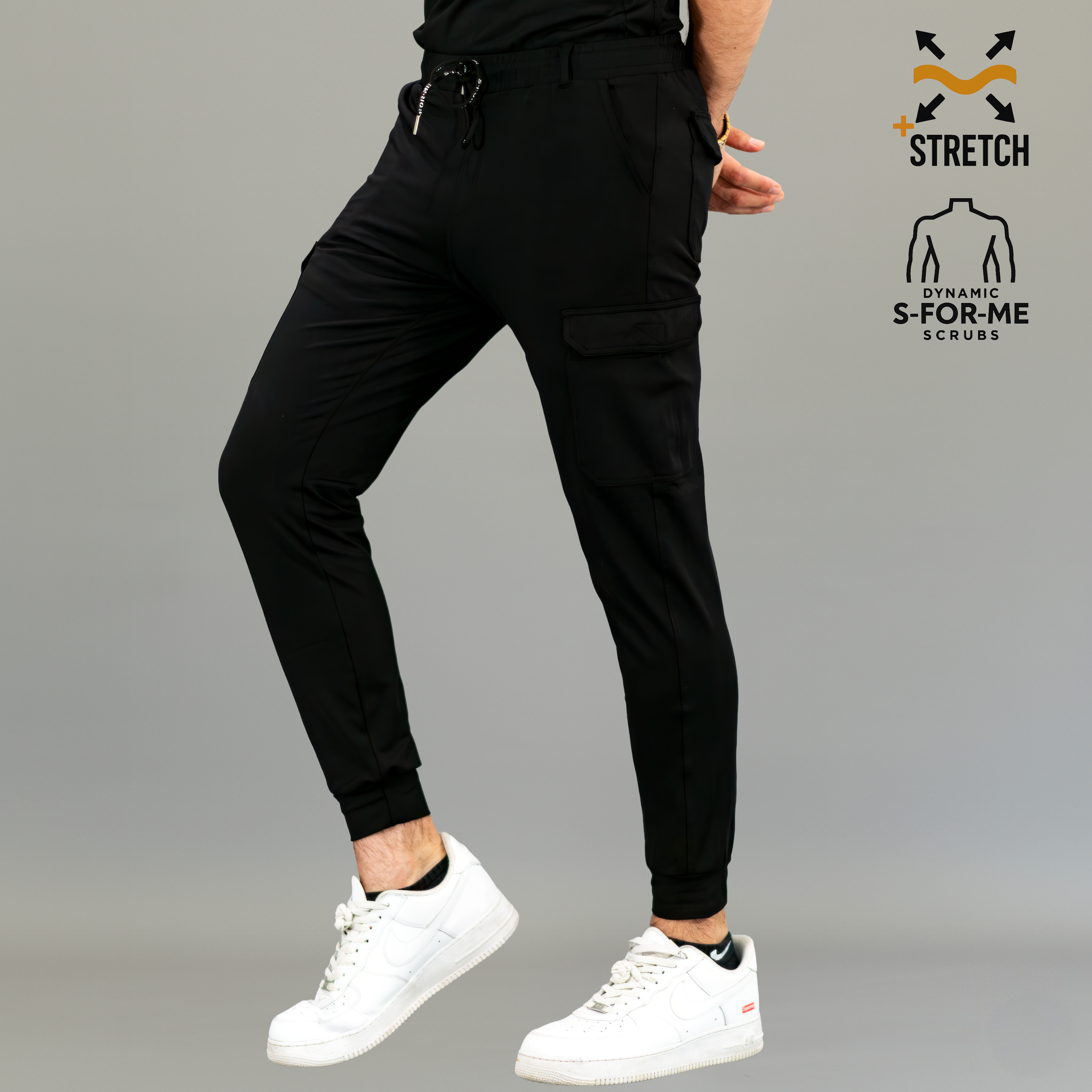 Jogger Quirúrgico Negro Hombre, Scrubs 901 Super Stretch