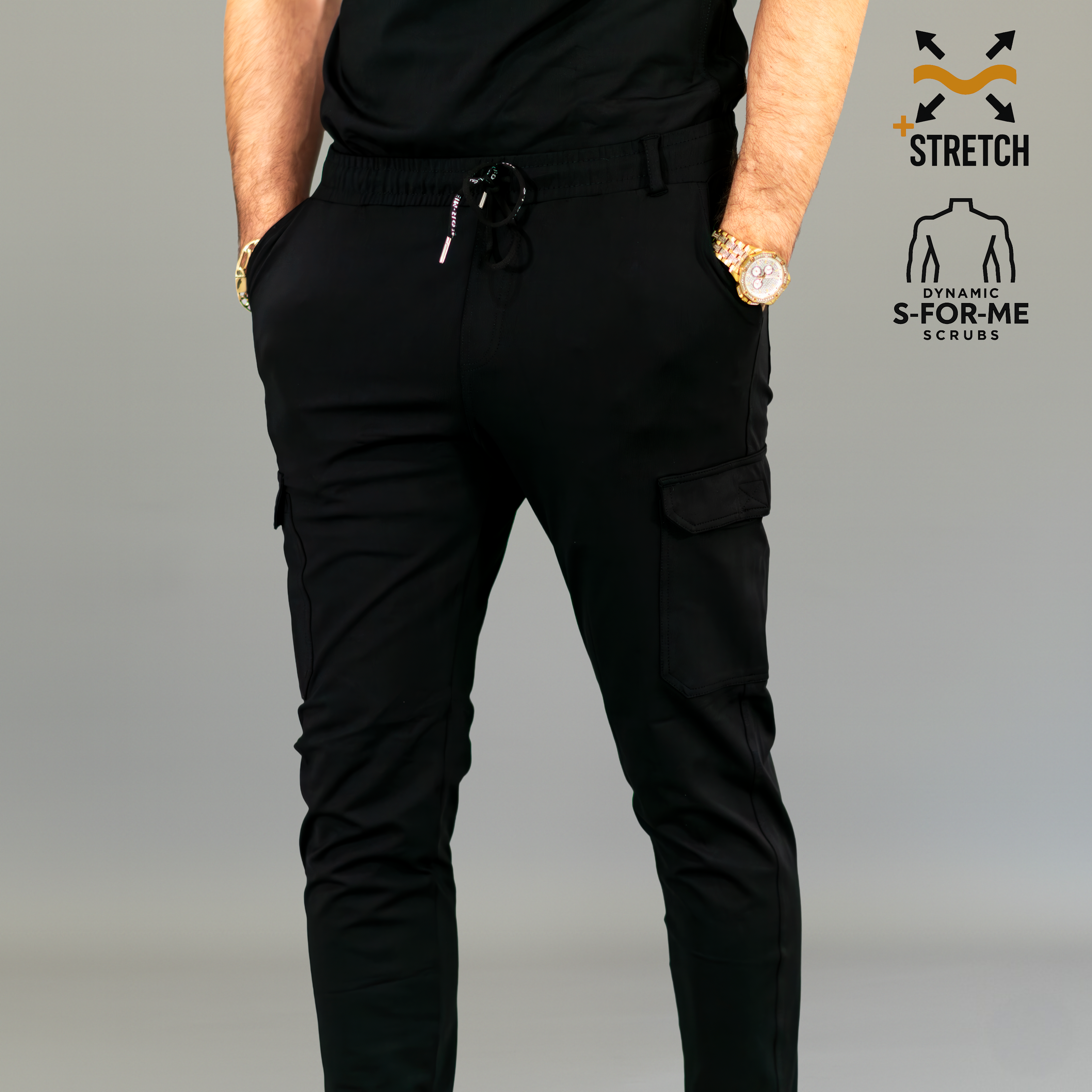 Jogger Quirúrgico Negro Hombre, Scrubs 901 Super Stretch