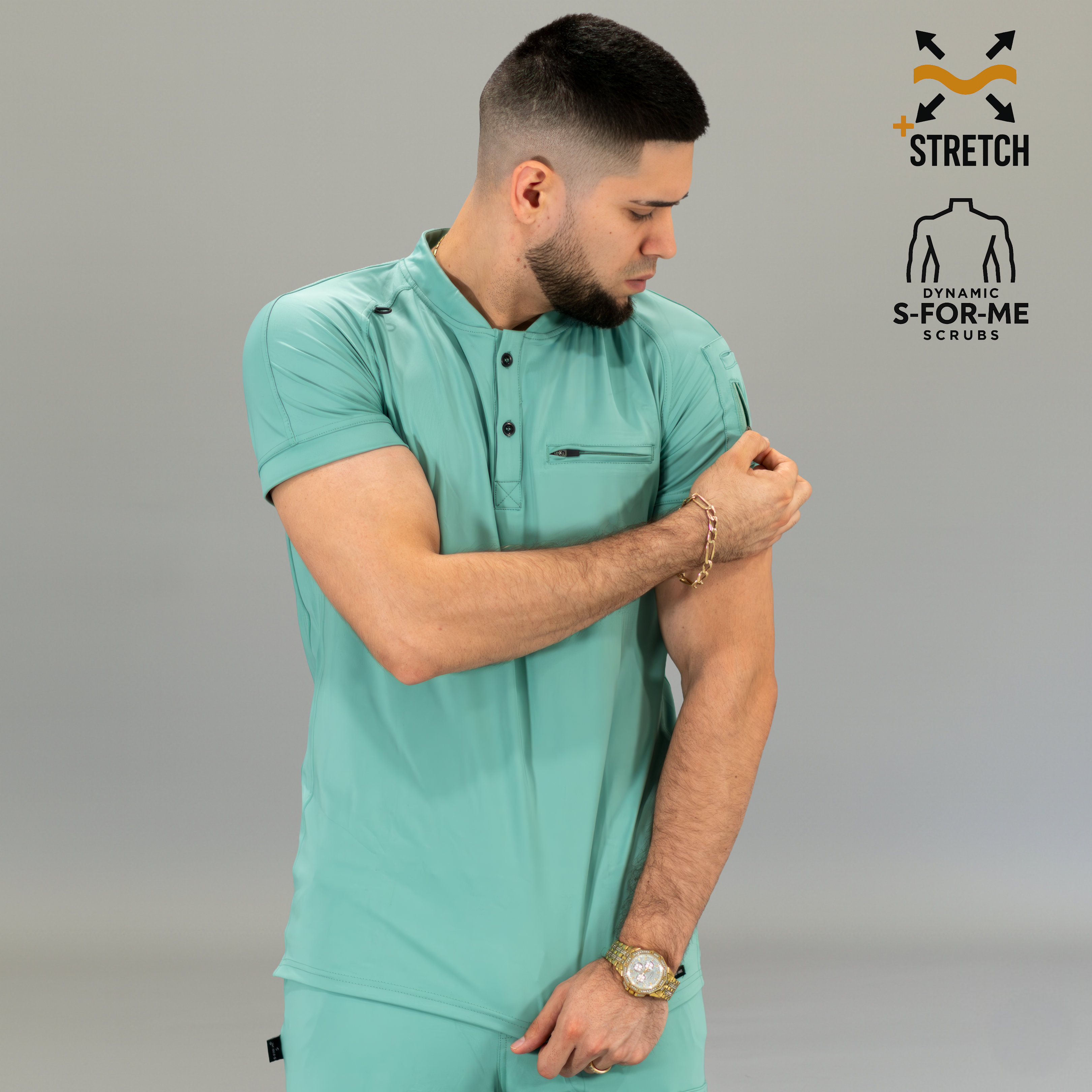 Filipina Quirúrgica Verde Menta Hombre, Scrubs 901 Super Stretch