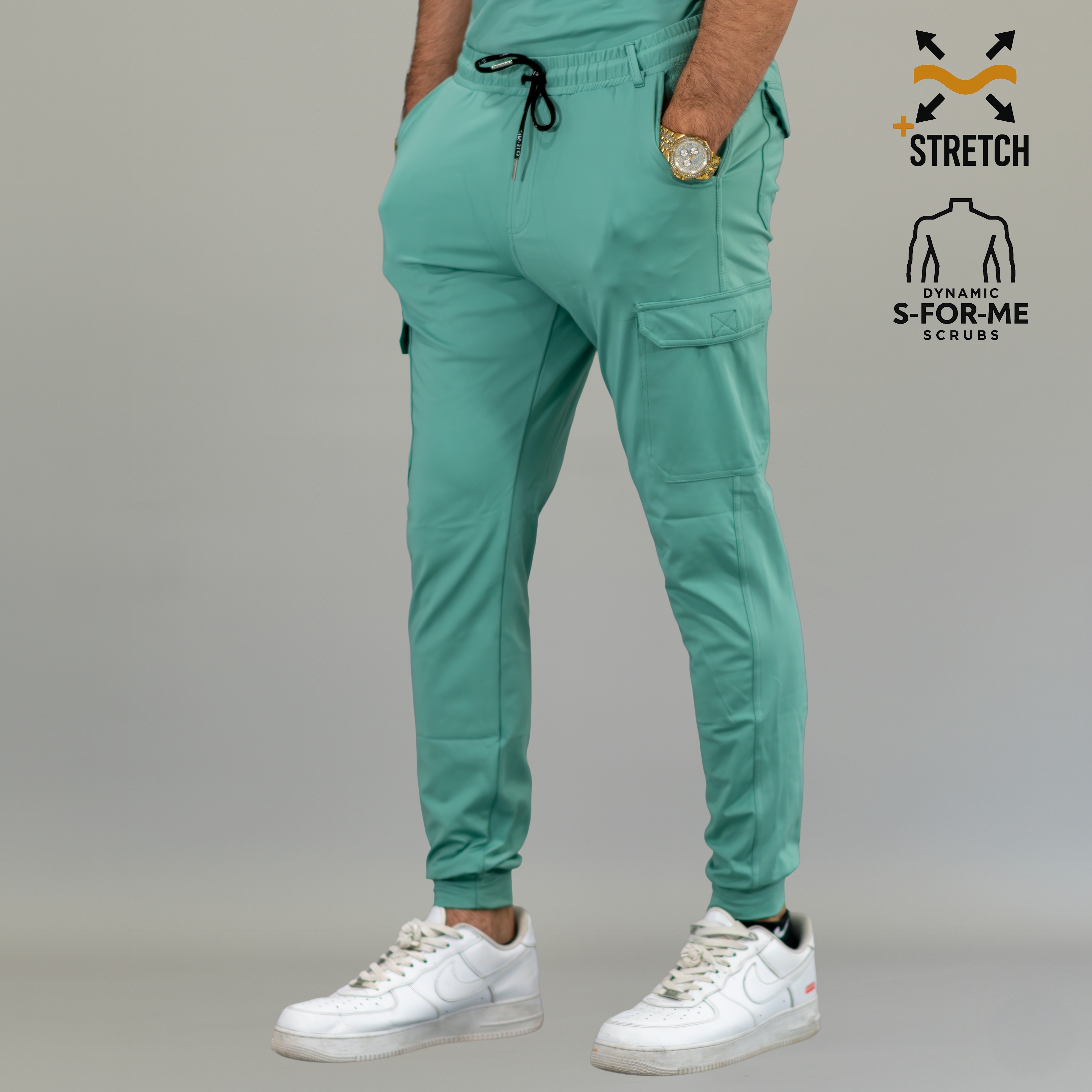 Jogger Quirúrgico Verde Menta Hombre, Scrubs 901 Super Stretch