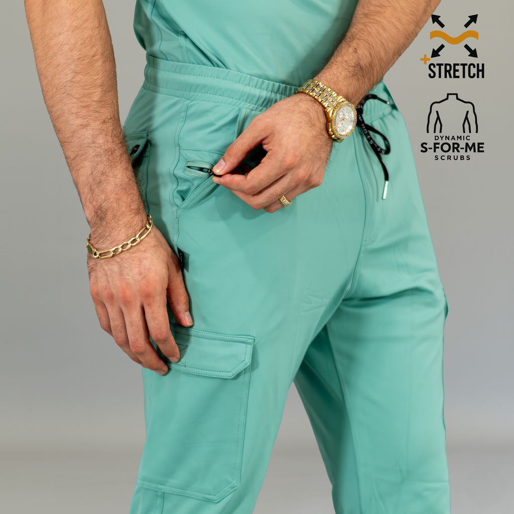 Jogger Quirúrgico Verde Menta Hombre, Scrubs 901 Super Stretch