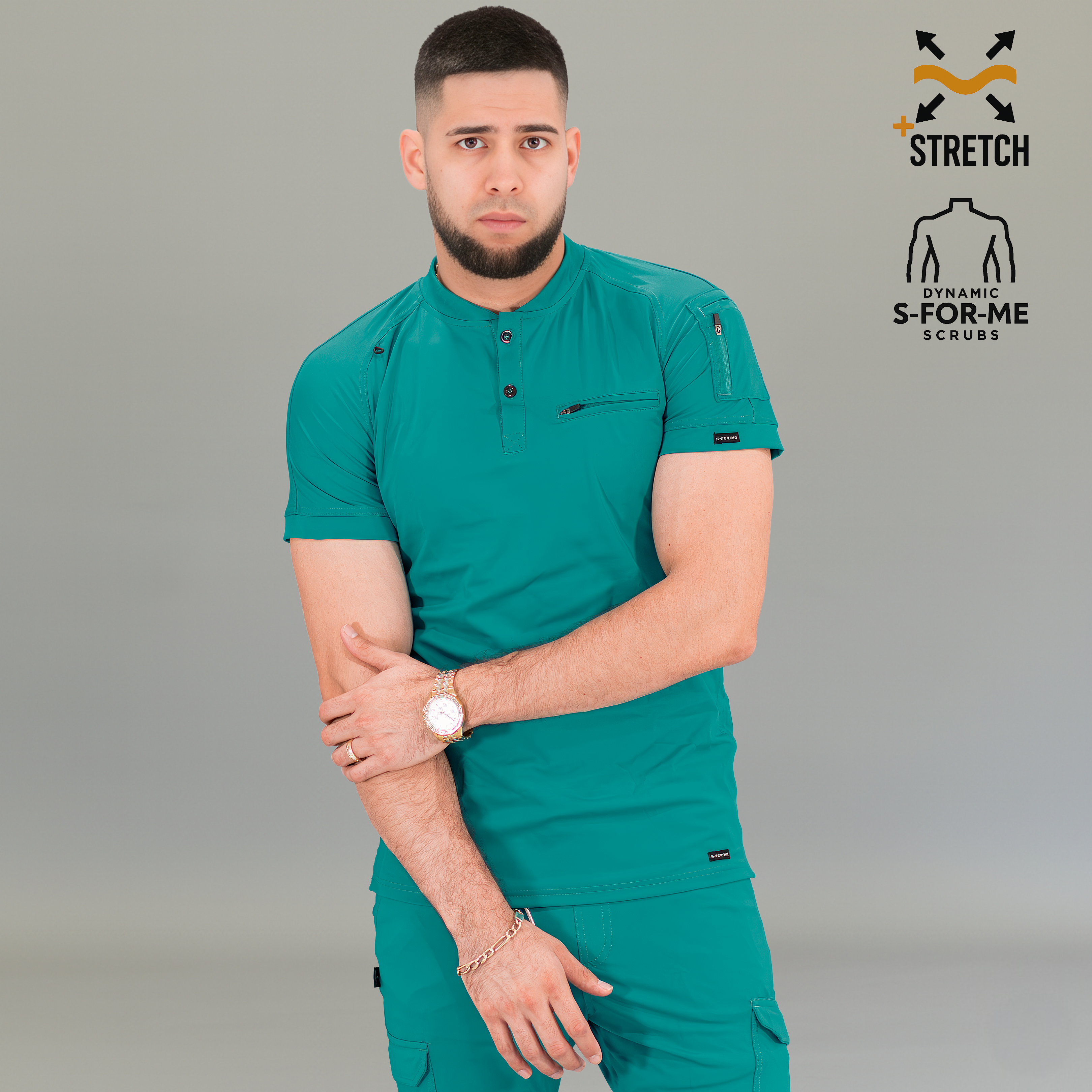 Conjunto Quirúrgico Hombre · Modelo 901 Super Stretch · Verde Teal