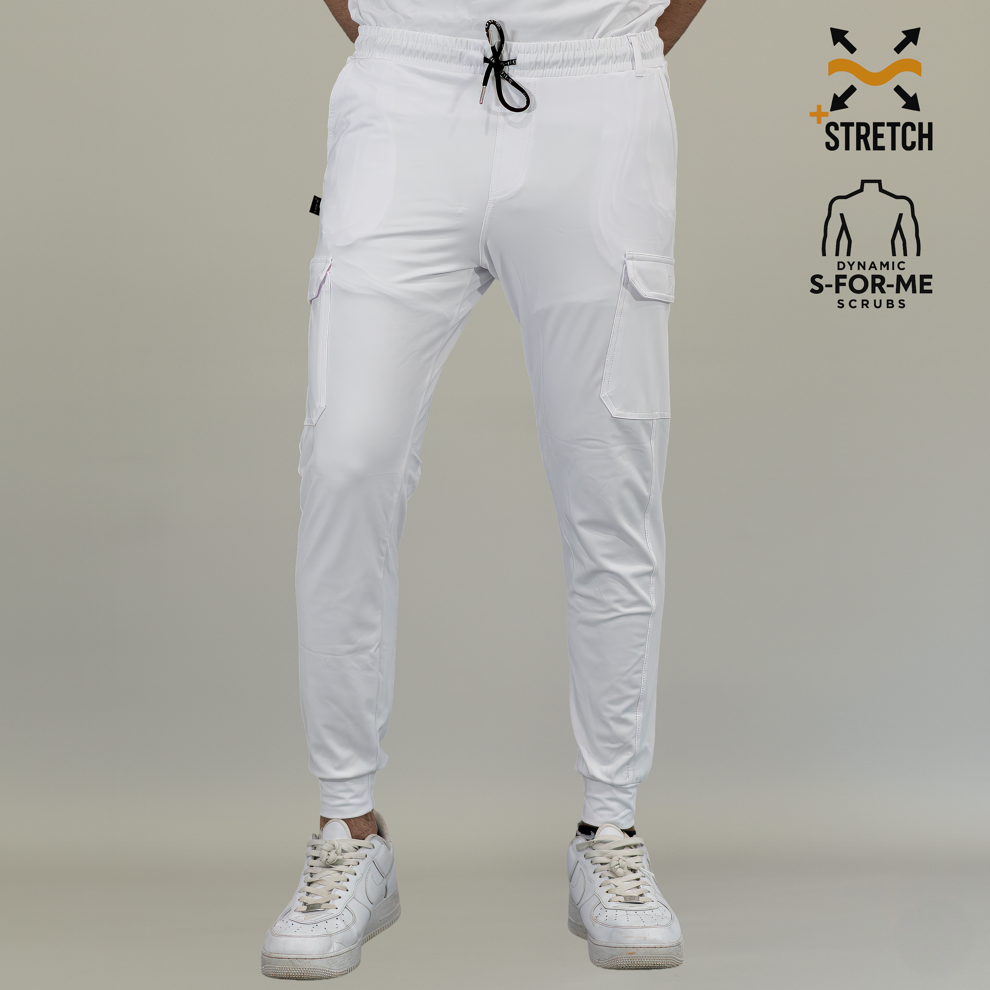 Jogger Quirúrgico Blanco Hombre, Scrubs 901 Super Stretch