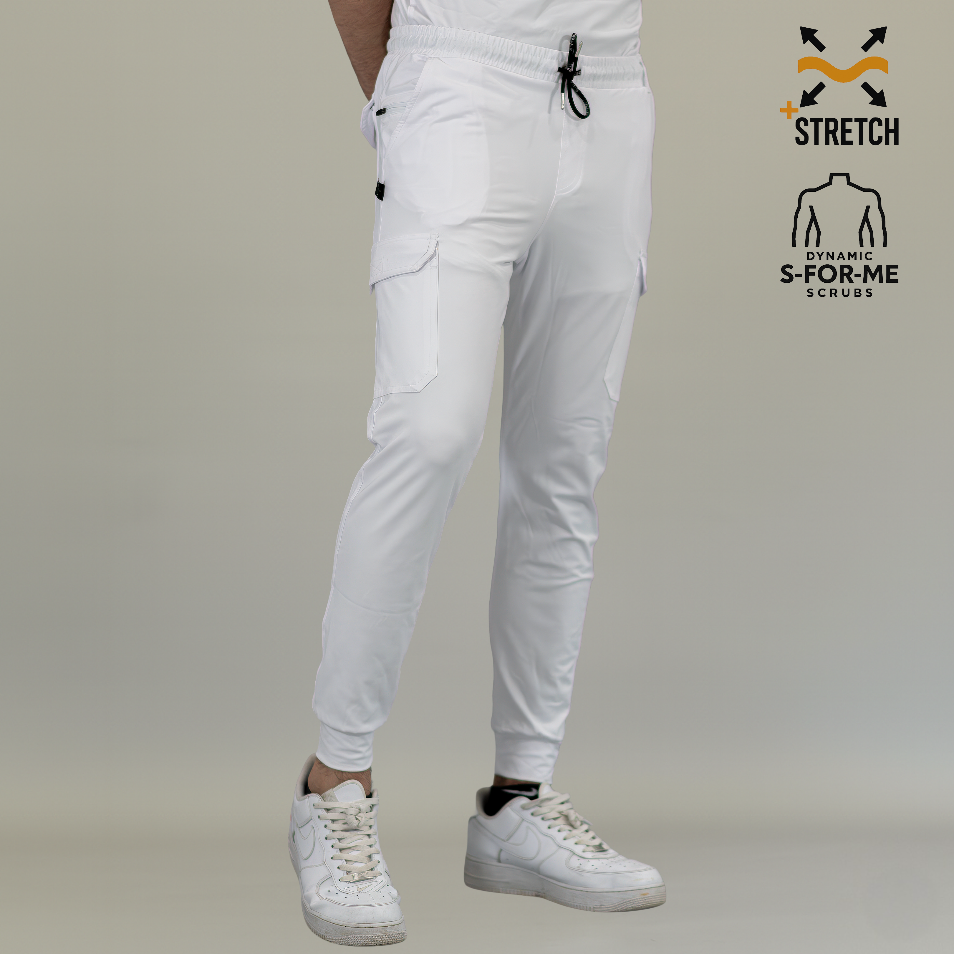 Jogger Quirúrgico Blanco Hombre, Scrubs 901 Super Stretch