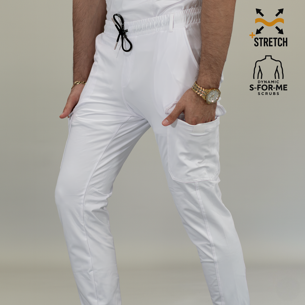 Jogger Quirúrgico Blanco Hombre, Scrubs 901 Super Stretch