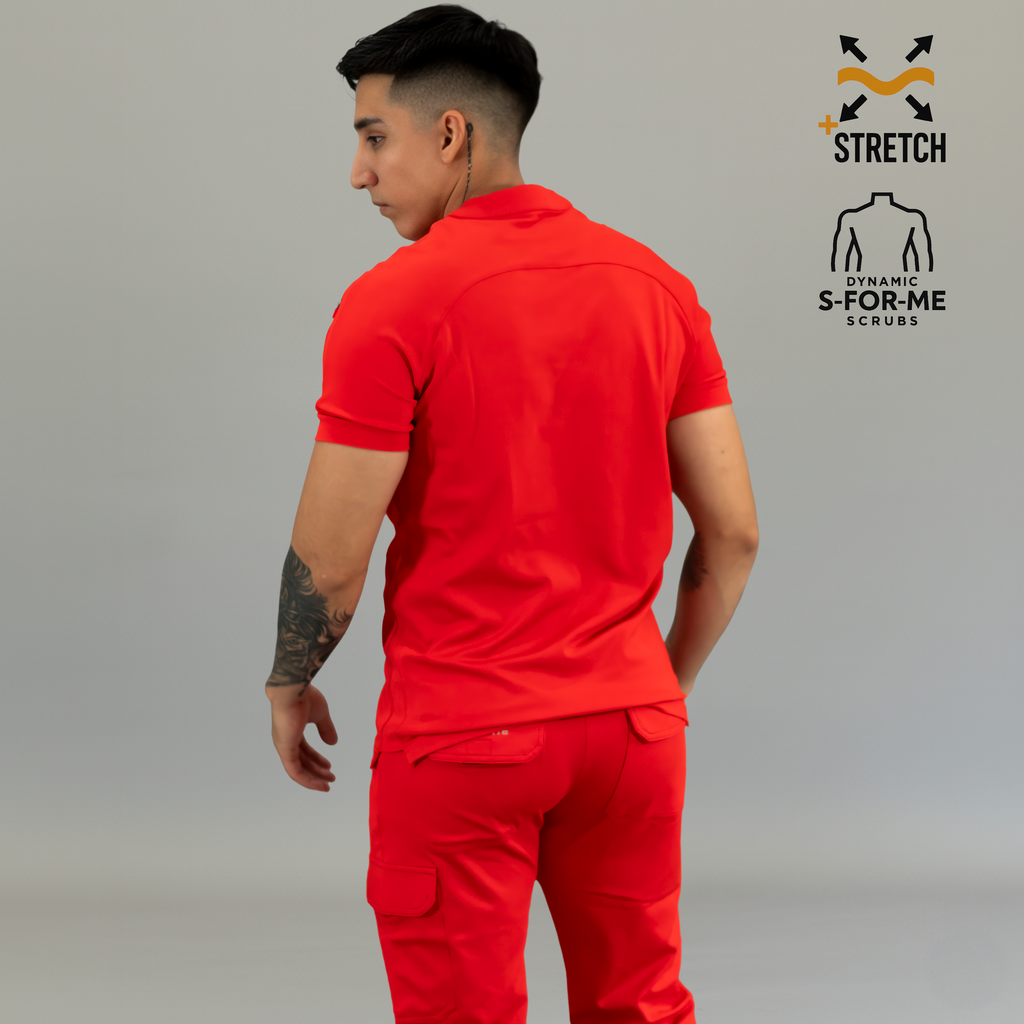 Conjunto Quirúrgico Hombre · Scrubs 905 Super Stretch · Rojo
